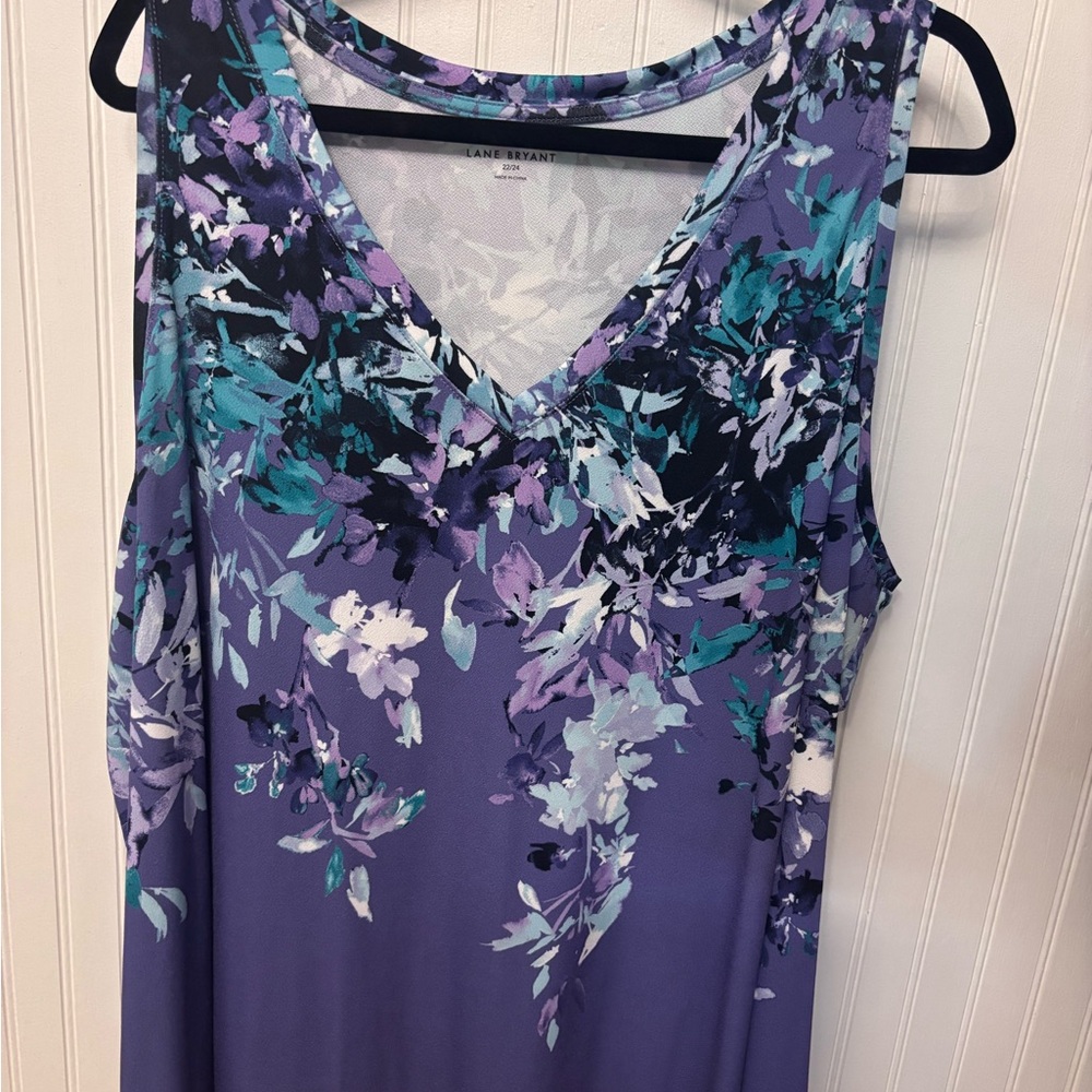 Lane Bryant Purple and Teal Floral Dress